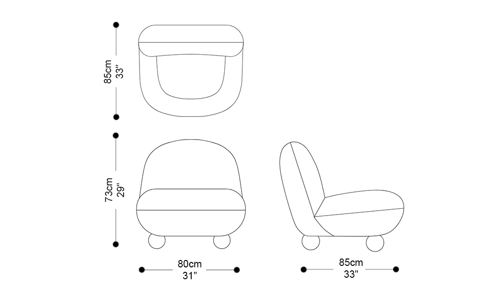 Image of the main dimensions of the product